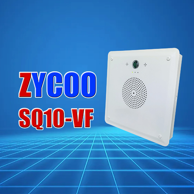 Biały głośnik sieciowy IP do montażu podtynkowego z wbudowaną kamerą HD