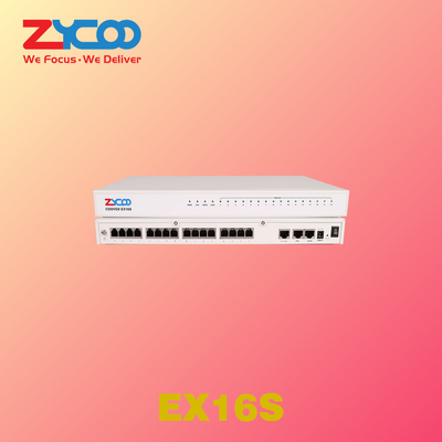 16 bramek analogowych RJ11 FXS Ip 2 X 10/100 Mb/s ze wszystkimi rozszerzeniami IP